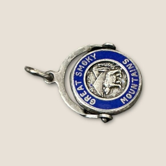 Sterling Silver Great Smoky Mountains Souvenir Swivel Charm - Picture 2 of 3